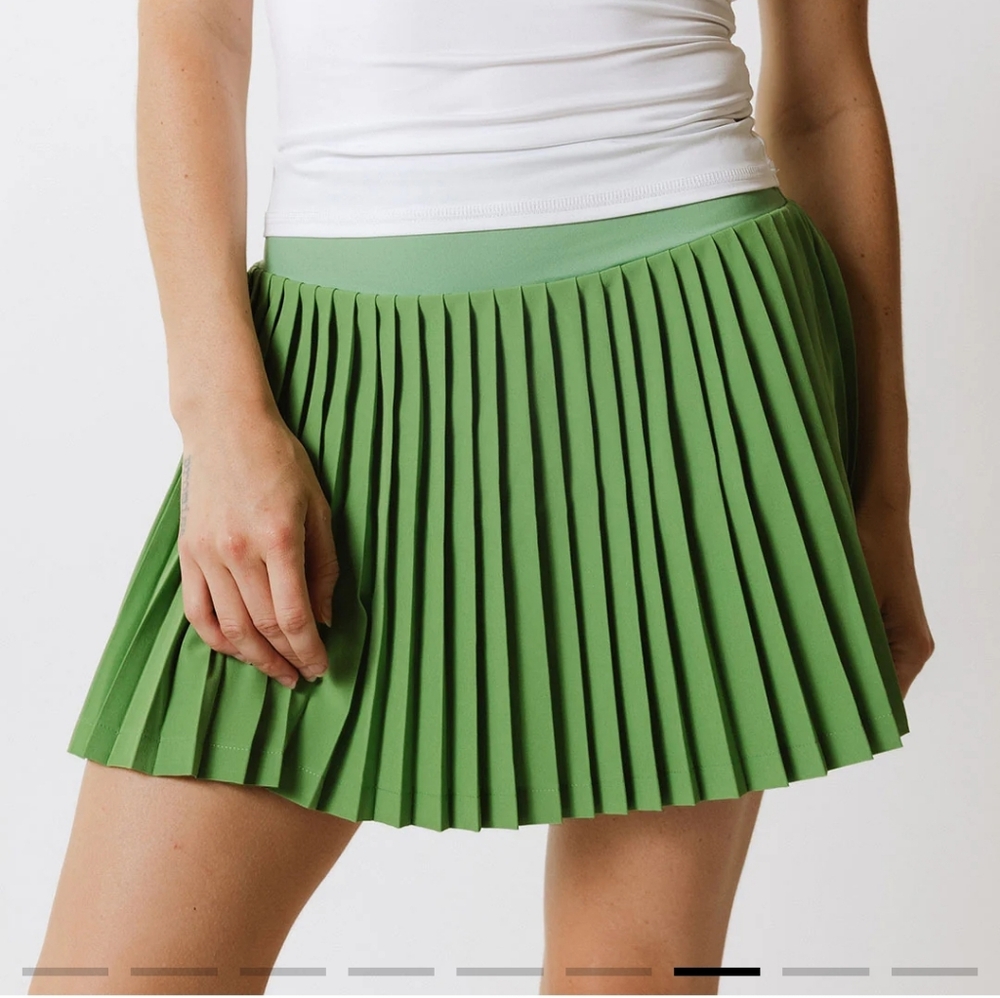 Albion Fit Green Pleated Tennis Skirt